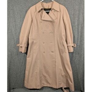London Fog Womens Classic Khaki Trench Coat w/ Belt and Zip in Lining Size 10P